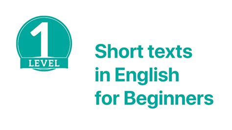 Short Texts In English For Beginners Youtube