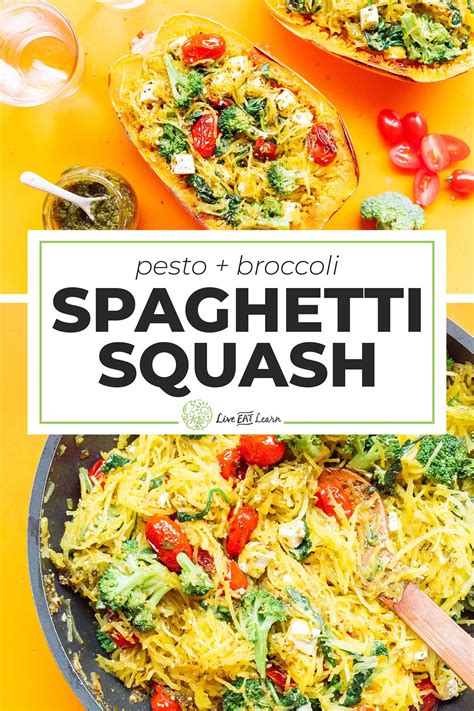 Easy Pesto Spaghetti Squash Bowls Live Eat Learn