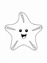 Starfish Coloring Star Fish Cartoon Drawing Line Colouring Draw Animals Getdrawings Animal sketch template