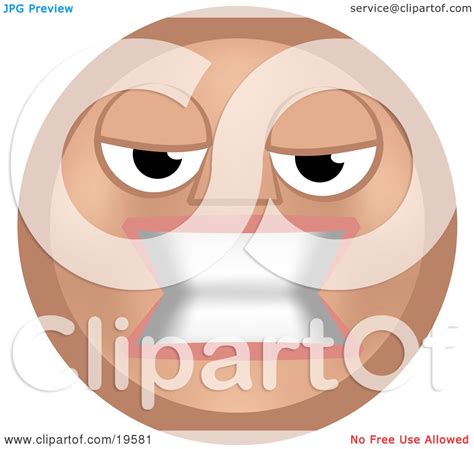 Clipart Illustration Of A Mean Tan Smiley Face Woman Gritting Her Teeth