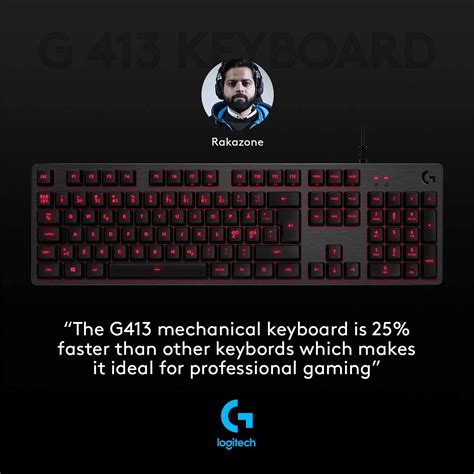 Logitech G413 Carbon Mechanical Backlit Gaming Keyboard 920 008313