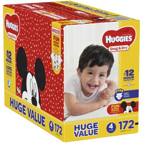 Huggies Snug And Dry Diapers Size 4 Fits 22 37 Lb Huge Pack 172 Ct