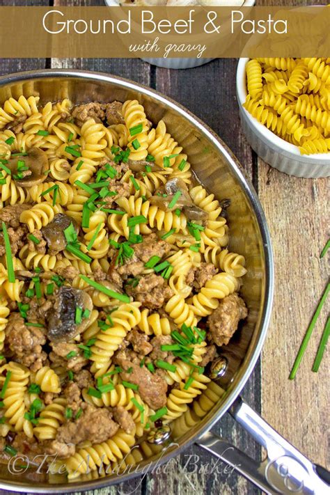 When serving, be sure to scoop all the way down to the bottom of the slow cooker so everyone gets a good taste of all the yummy layers. Ground Beef & Pasta with Gravy - The Midnight Baker