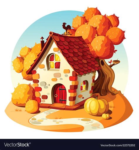 Autumn Illustration House Illustration Watercolor Illustration