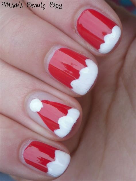 Misch's Beauty Blog: NOTD December 24th: Santa Nails Get nail art designs to make your nail really cute and beautiful.