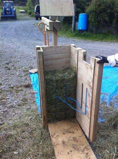 Finished Hay Bale In Handmade Box Baler Haybale Gardening Baling