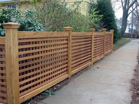 Fence design with wooden fence illustration. Top 70 Best Wooden Fence Ideas - Exterior Backyard Designs