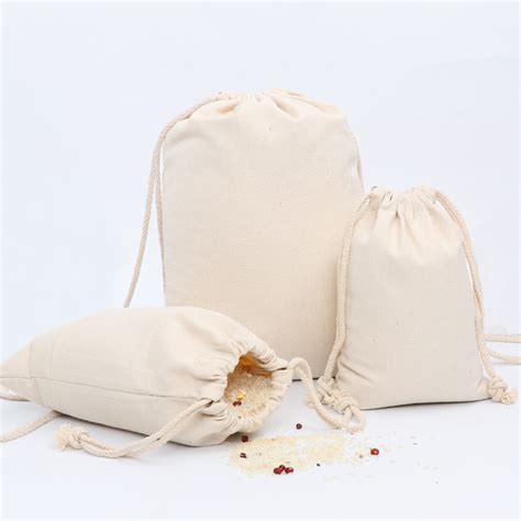 Wholesale Natural Cotton Linen Reusable Drawstring Bag For Foodjute