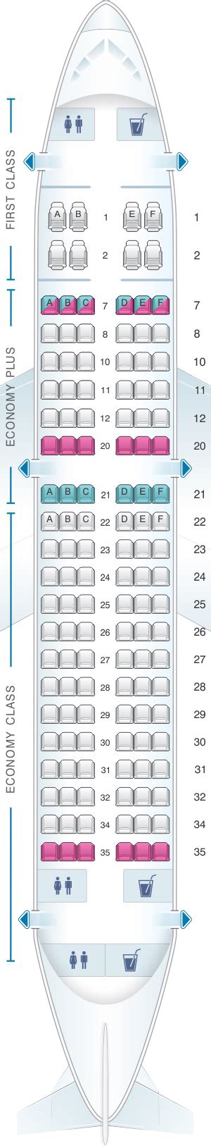 Seat Map United Airlines Airbus A319 Version 2 Seatmaestro