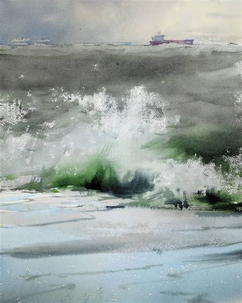 Sergey Temerev Watercolor Ocean Art Nature