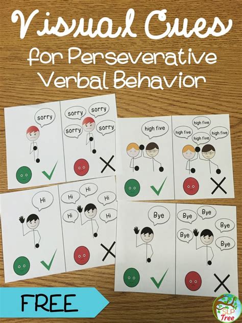 use these visual cues to help decrease perseverative verbal behavior blank cues are also