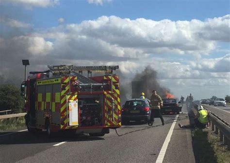 The a1 in grantham was the scene of a road traffic collision Two people hurt in crash which blocked the A1 at Grantham