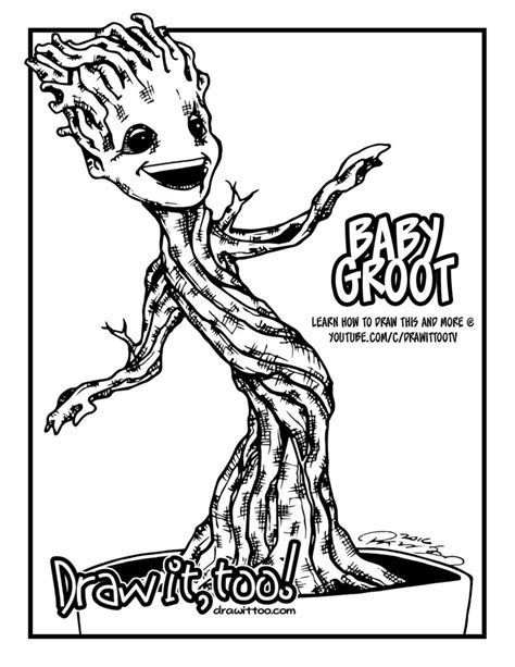 Groot Coloring Pages At Free Printable Colorings