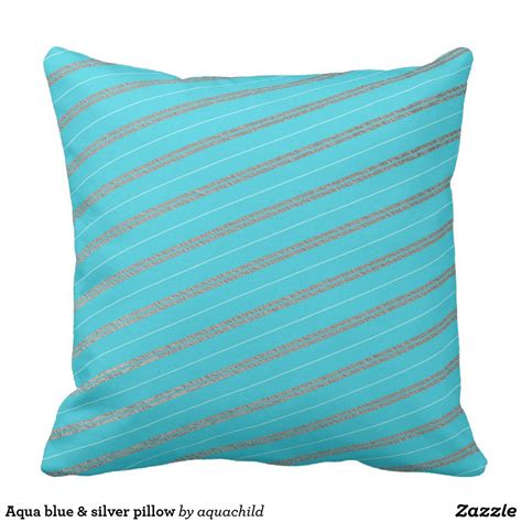 Aqua Blue And Silver Pillow Silver Pillows Pillows Blue