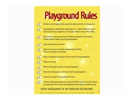 Playground Rules And Regulations Sign Soft Play