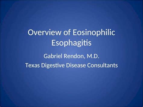 Ppt Overview Of Eosinophilic Esophagitis Dokumentips