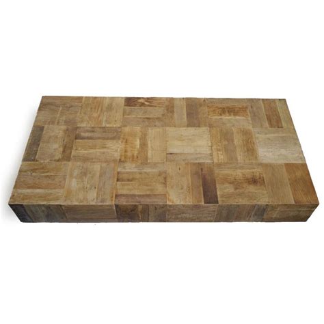 Modern Block Parquet Coffee Table | Chairish