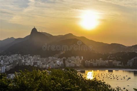 Panoramic View At Sunset In Rio De Janeiro Brazil Stock Image Image