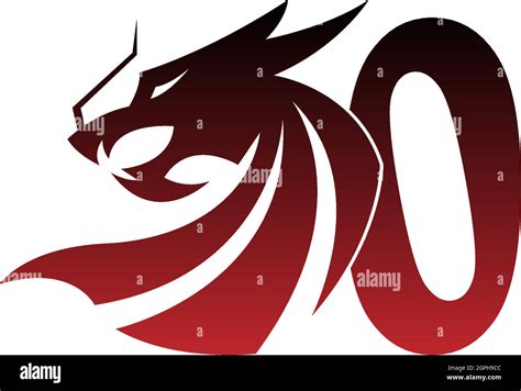 Icono De Logotipo Número Cero Con Vector De Diseño De Dragón Imagen