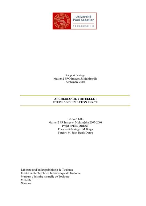 rapport de stage en pdf