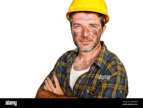 Corporate Portrait Of Construction Worker Attractive And Happy Builder