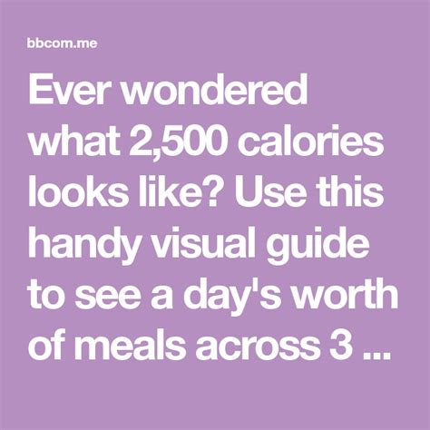 Ever Wondered What 2500 Calories Looks Like Use This Handy Visual Guide To See A Days Worth