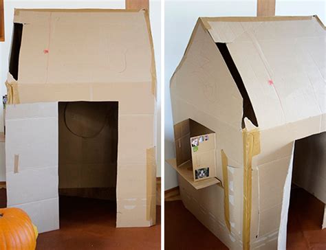 Wir bauen ein ganzes haus für playmobil oder als puppenhaus / dollhouse. Kinderhaus aus Pappe - Frau Scheiner | Kartonhaus ...