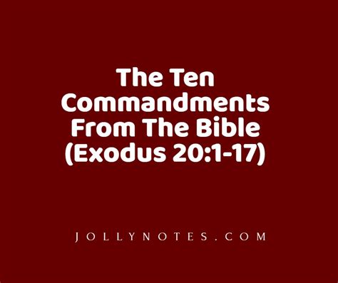 The Ten Commandments From The Bible Exodus 201 17 Daily Bible
