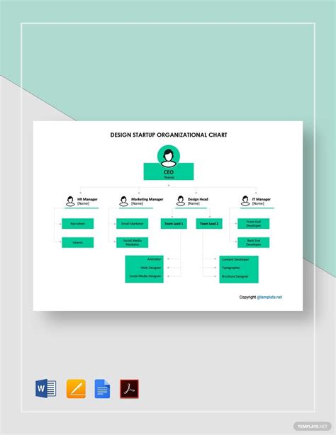 Design Startup Organizational Chart Template In Pages Word PDF