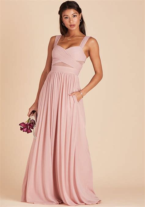 Birdy Grey Elsye Mesh Dress In Rose Quartz Bridesmaid Dress Wd209053