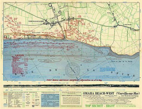 Top Secret Omaha Beach D Day Map Apr 21 1944 Photograph By Daniel Hagerman