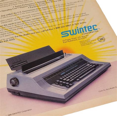 Vtg 1986 Swintec Electronic Typewriters Print Advertisement 80s Ebay