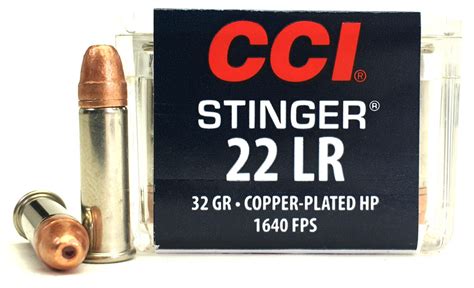 Cci Stinger 22 Lr 32 Grain Copper Plated Hollow Point 500 Rounds