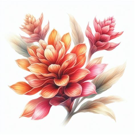 Premium Photo Watercolor Painting Of Ginger Flower