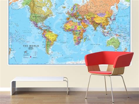 Giant World Megamap Large Wall Map Paper With Front