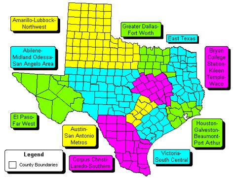 Texas State And Regional Zip Code Wall Maps