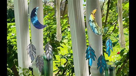 Stained Glass Moons And Feather Sun Catchers Diy Stained Glass