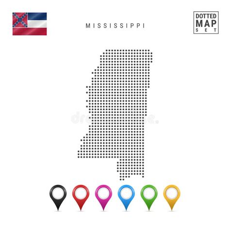 Dots Pattern Vector Map Of Mississippi Stylized Silhouette Of
