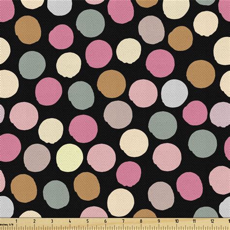 Pastel Fabric By The Yard Hand Painted Big Spots And Circles In