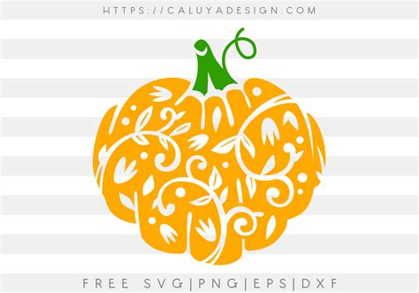 Free Floral Pumpkin SVG, PNG, EPS & DXF by Caluya Design