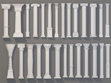 3d Columns Collection 1 27 Pieces Architectural