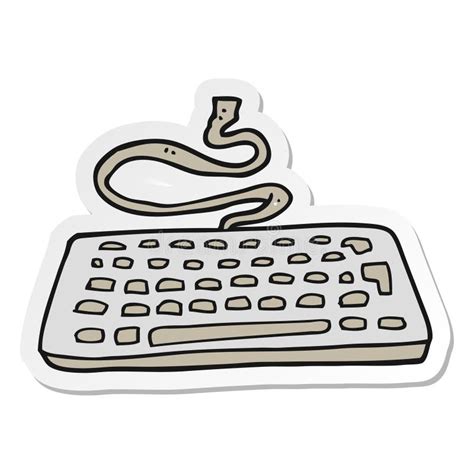 Sticker Of A Cartoon Computer Keyboard Stock Vector Illustration Of