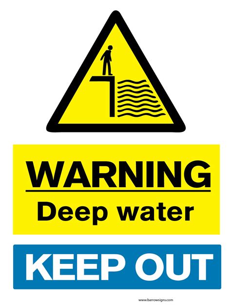 Deep Water Sign Warning Deep Water Keep Out Signsonlineie