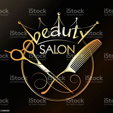 Golden Scissors Comb And Crown Stock Illustration Download Image Now