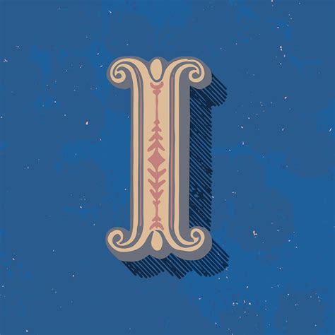 Capital Letter I Vintage Typography Style Download Free Vectors
