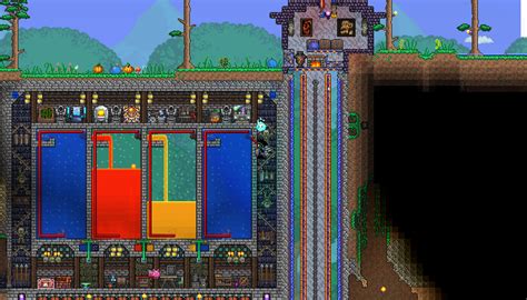 Of course you can build a simple symmetric castle, but this tends to look rather boring. @NinaGoth new #terraria underground base with liquid ...