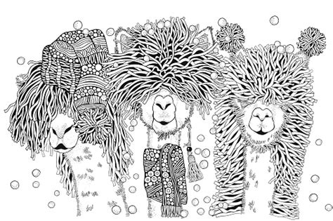 Mum in the mad house coloring. Llamas Party Happy New Year Coloring Book Page For Adult ...