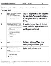 SBAR Form Week Thomas Sierra Docx SBAR Situation Background Assessment Recommendation