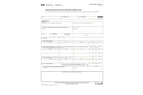 Tourist Visa Canada Application Form