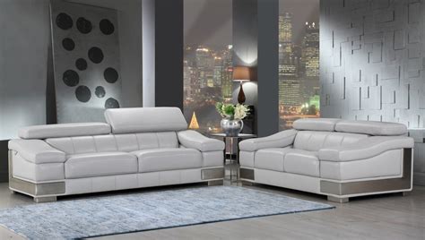 Global United Furniture 415 Genuine Italian Leather 2pc Sofa Set In